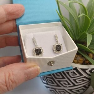 925 Black Diamond Nib Earrings